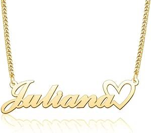 Customized Name Necklace - 18K Gold Plated Personalized Plate Jewelry - Custom Gift