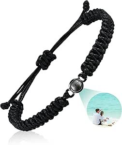 SUPHELPU Custom Bracelets with Picture inside, Customized Projection Bracelets with Photos, Picture Bracelet Personalized Photo, Women's Italian Style Bracelet, Memorial Gifts for Women/Men/Dog/Cat