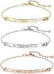 Customized name bracelet, coordinating engraved bracelet, women's gift, mother's jewelry, gold bar, suitable for young girls, mother-in-law, graduation gift - 12BR