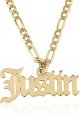Customized name necklace - Personalized name necklace with elegant Faure chain, in old English font